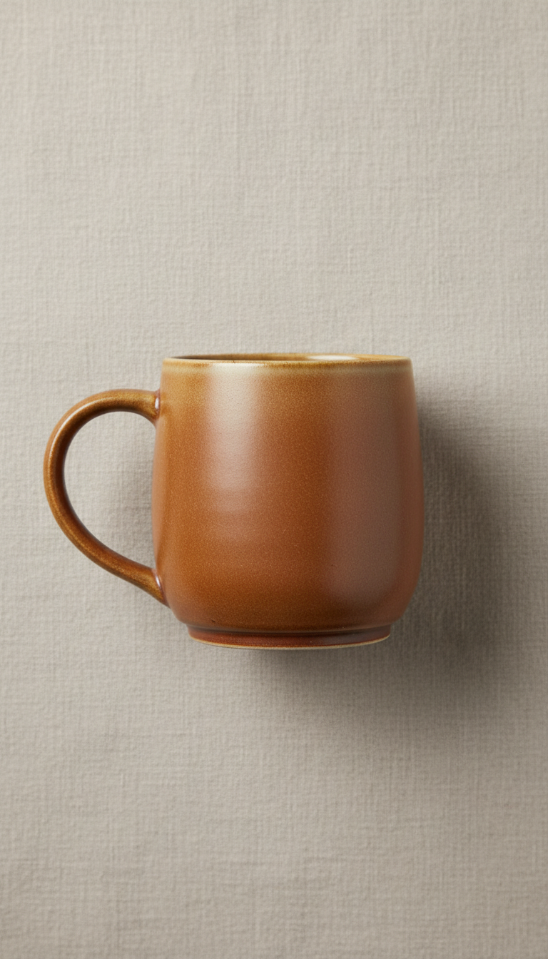 Glazed Stoneware Mug with Thumb Rest